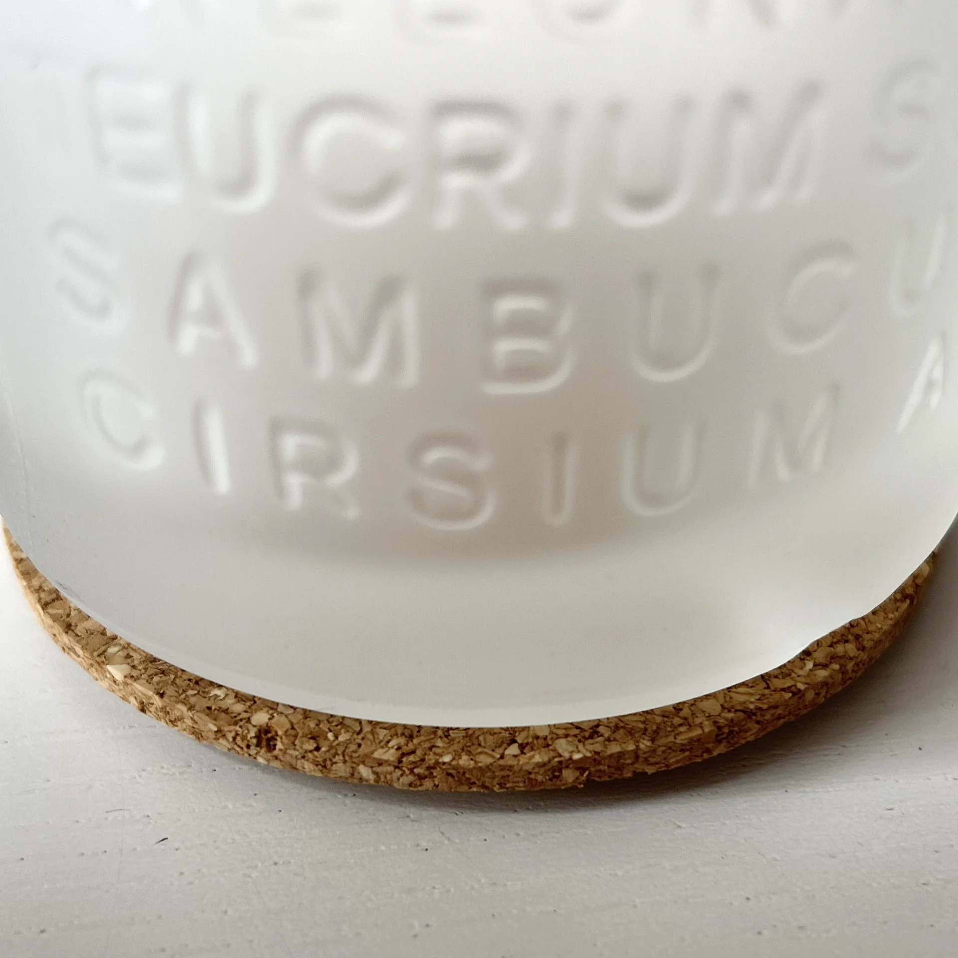 Detail of the cork coaster and reservoir base