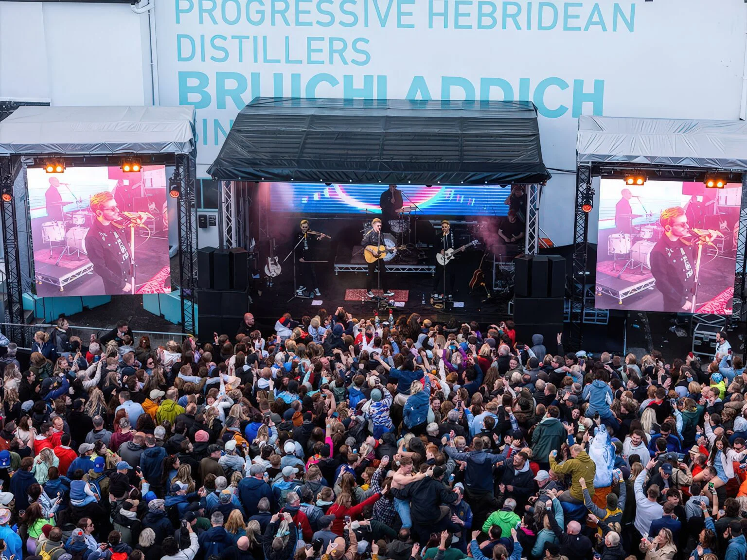 The Rock'ndaal main stage and outdoor LED wall with the crowd